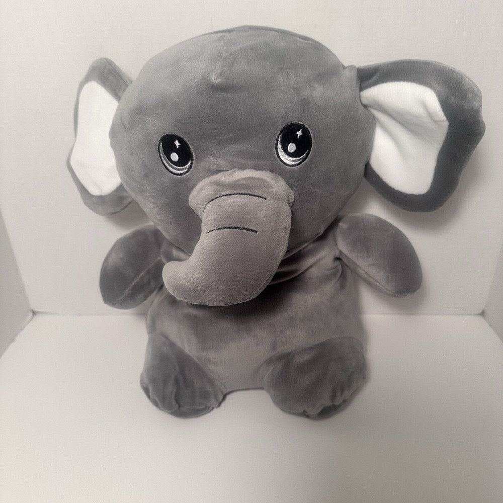 Greenbrier International Elephant Plush Gray Stuffed Animal Toy 14" Squishy